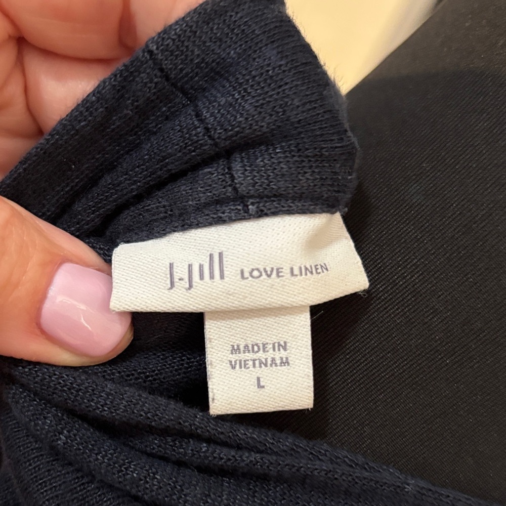 J. Jill Navy Open Drape Lightweight Cardigan - Picture 8 of 8